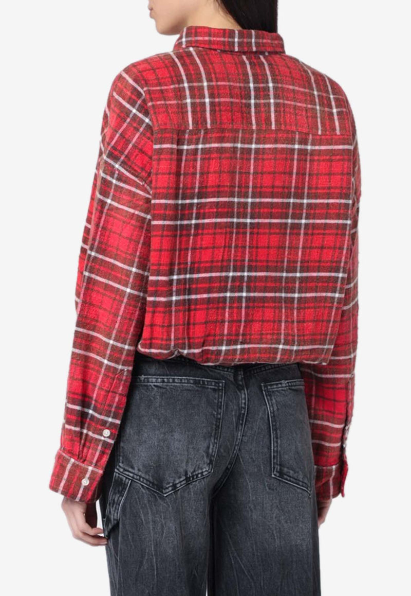 R13 Checked Long-Sleeved Shirt Red R13WR269WCO/Q_R13-R459B