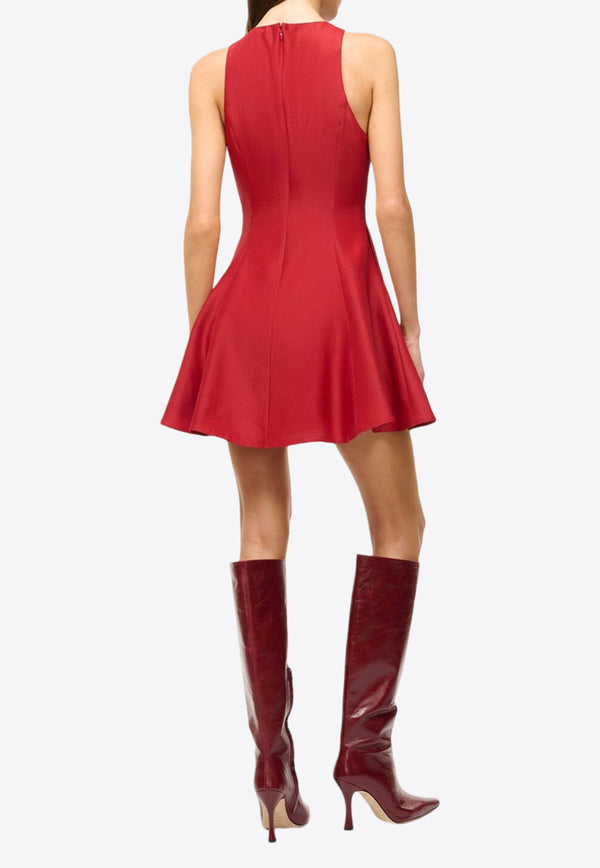 Staud Heike Flared Mini Dress Red R24F2201SWRED