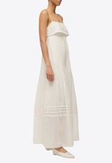 Staud Kristina Pintuck Maxi Dress Ivory R24P2123VLIVORY