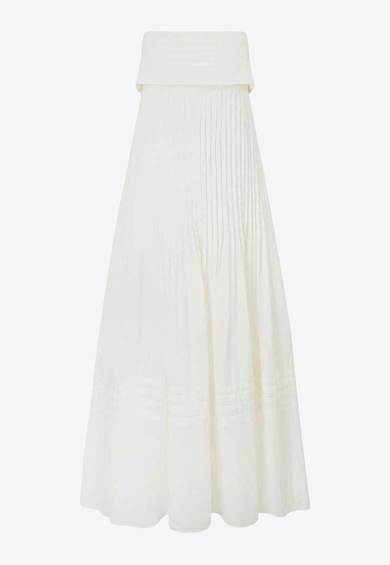 Staud Kristina Pintuck Maxi Dress Ivory R24P2123VLIVORY