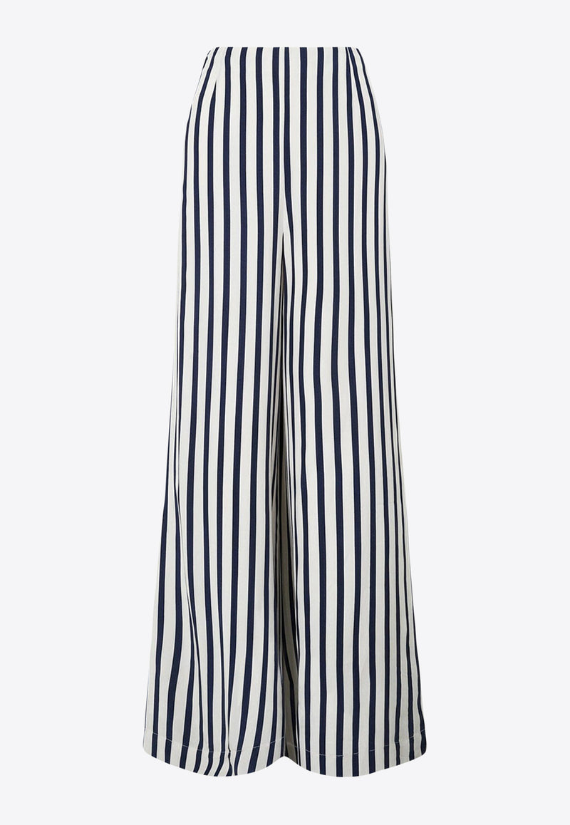 Staud Luke Wide-Leg Stripe Pants White R24P4131PDSTRIPE