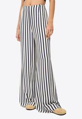 Staud Luke Wide-Leg Stripe Pants White R24P4131PDSTRIPE