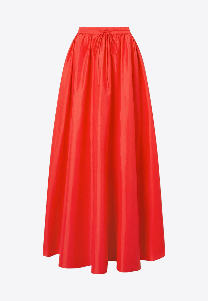 Staud Eden Drawstring Maxi Skirt Red R24P6106TNRED