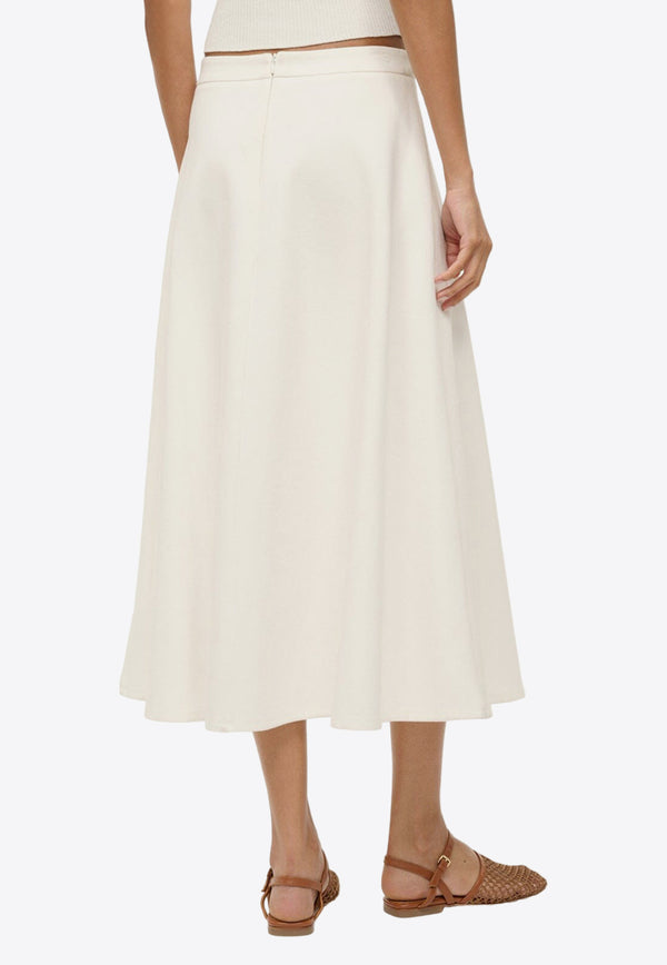 Staud Lighthouse Flared Midi Skirt Ivory R24P6135PTIVORY