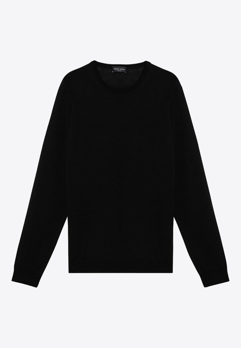 Roberto Collina Merino Wool Crewneck Sweater Black RA01001RA01/P_ROBER-09