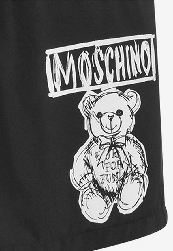 Moschino Teddy Bear Logo Swim Shorts RA420370751555 1555 Black