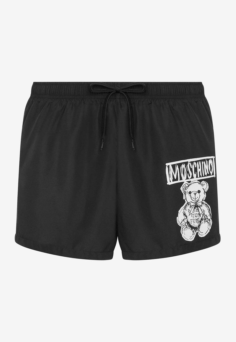 Moschino Teddy Bear Logo Swim Shorts RA420370751555 1555 Black