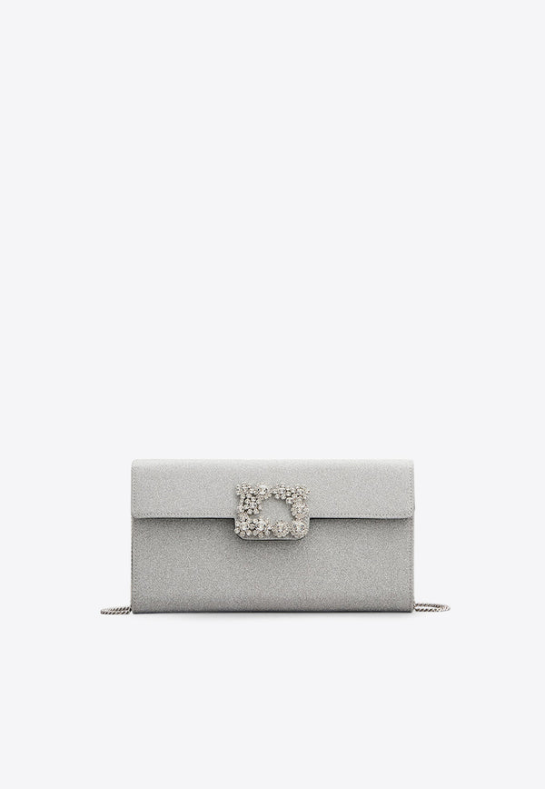 Roger Vivier Efflorescence Glittered Clutch Bag Silver RBWAMFD0200JQO/Q_ROGVI-1920