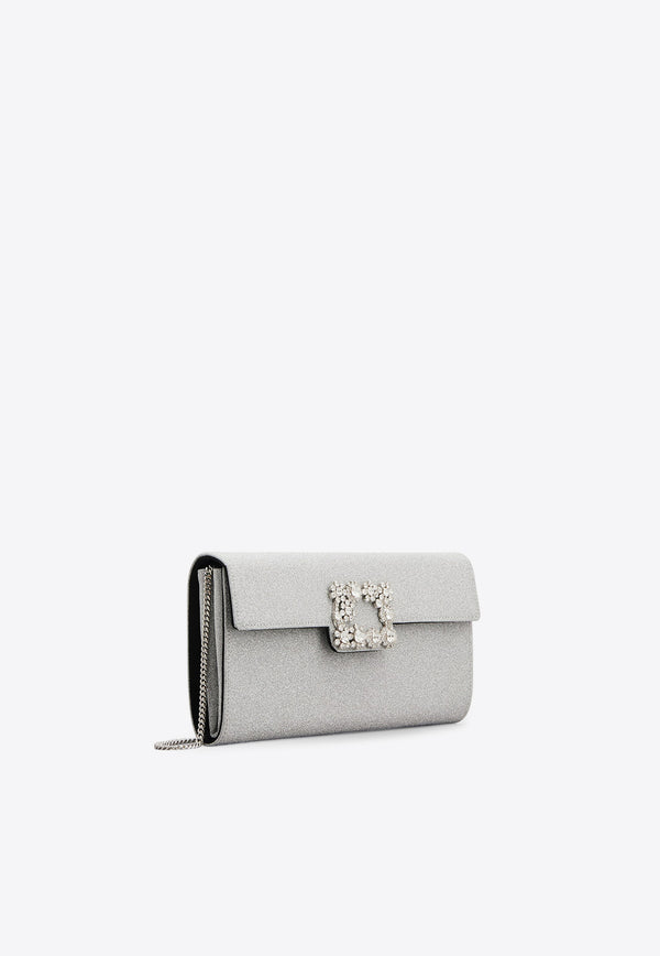 Roger Vivier Efflorescence Glittered Clutch Bag Silver RBWAMFD0200JQO/Q_ROGVI-1920