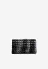 Efflorescence-Buckle Checked Tweed Clutch Bag RBWAMFD0206TPDB999 B999