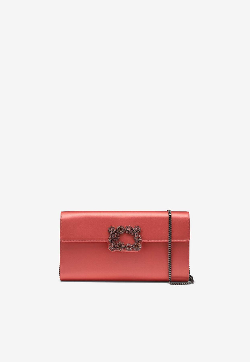 Roger Vivier Satin Efflorescence Clutch Bag RBWAMFD0207RS0/Q_ROGVI-M601