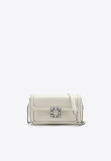 Roger Vivier Jeu De Fille Crystal Buckle Clutch White RBWANMC5100XMA/P_ROGVI-C019