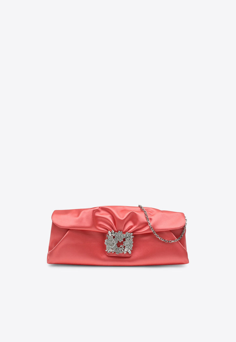 Roger Vivier Efflorescence Satin Clutch Salmon RBWANVC0200RS0/Q_ROGVI-M601