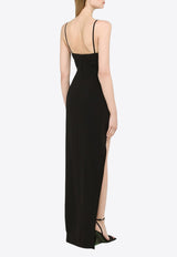 David Koma Sleeveless Maxi Dress with Slit RE23DK40DLACO/M_DAVID-BLK Black