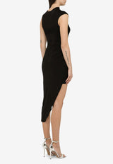 David Koma Draped Crystal-Embellished Midi Dress RE24DK13DACO/O_DAVID-BS Black