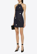 David Koma Embellished Mini Denim Dress Blue RE24DK62DDDE/O_DAVID-BL