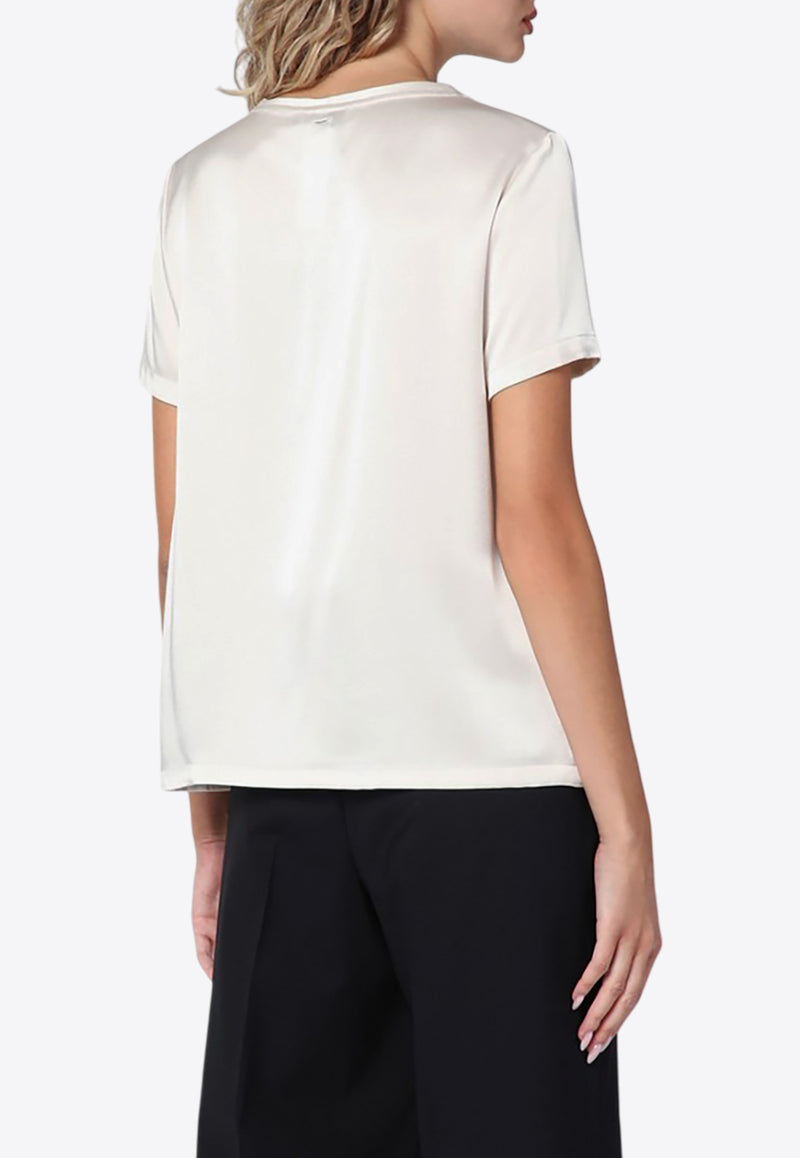 S Max Mara Rebecca Satin T-shirt Ivory REBECCACO/P_MAXS-001