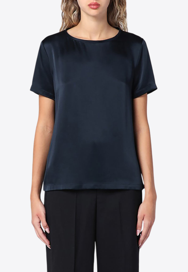 S Max Mara Rebecca Satin T-shirt Blue REBECCACO/P_MAXS-005