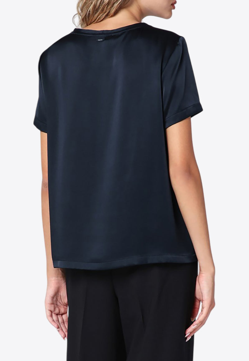 S Max Mara Rebecca Satin T-shirt Blue REBECCACO/P_MAXS-005