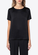 S Max Mara Rebecca Satin T-shirt Black REBECCACO/P_MAXS-008