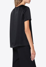 S Max Mara Rebecca Satin T-shirt Black REBECCACO/P_MAXS-008