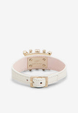 Roger Vivier Broche Vivier Buckle Bracelet in Leather REWCO690100XMA1G73 1G73 White