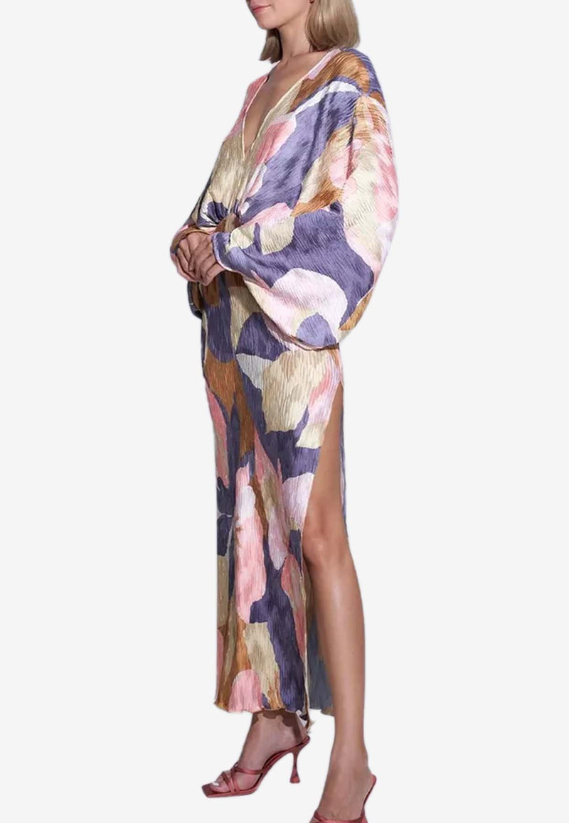 L
IDEE Riviera Printed V-neck Gown Multicolor RISPG023RAMULTICOLOUR