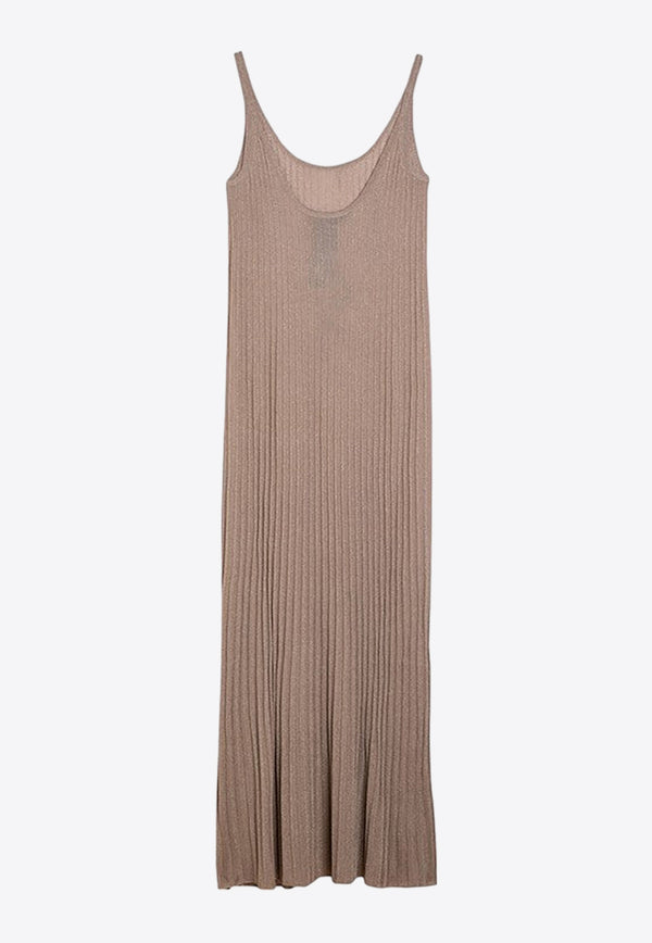 Max Mara Pianoforte Ritmo Lurex Ribbed Maxi Dress Yellow RITMOVI/O_MAXMP-001