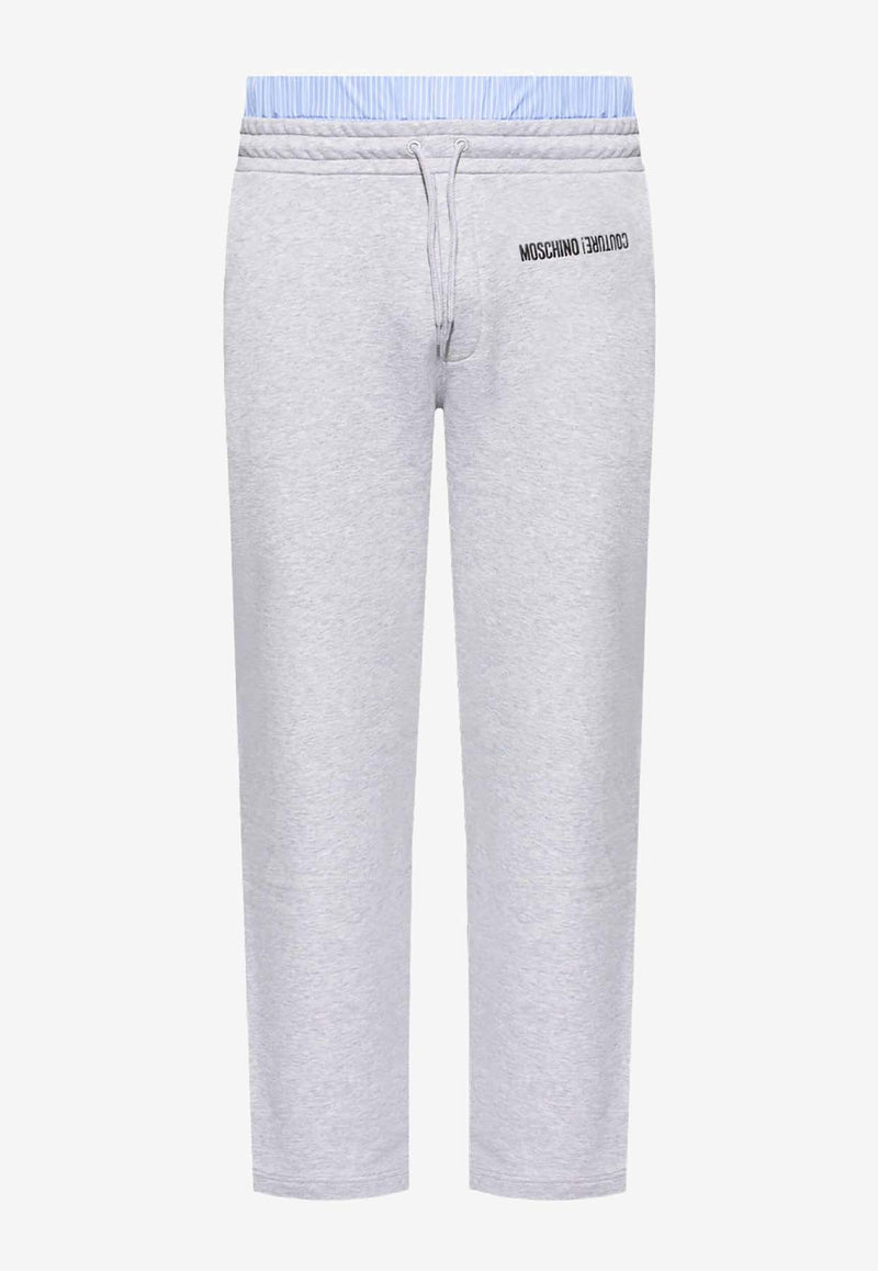 Moschino Logo Embroidered Track Pants RJ033770285485 5485 Gray