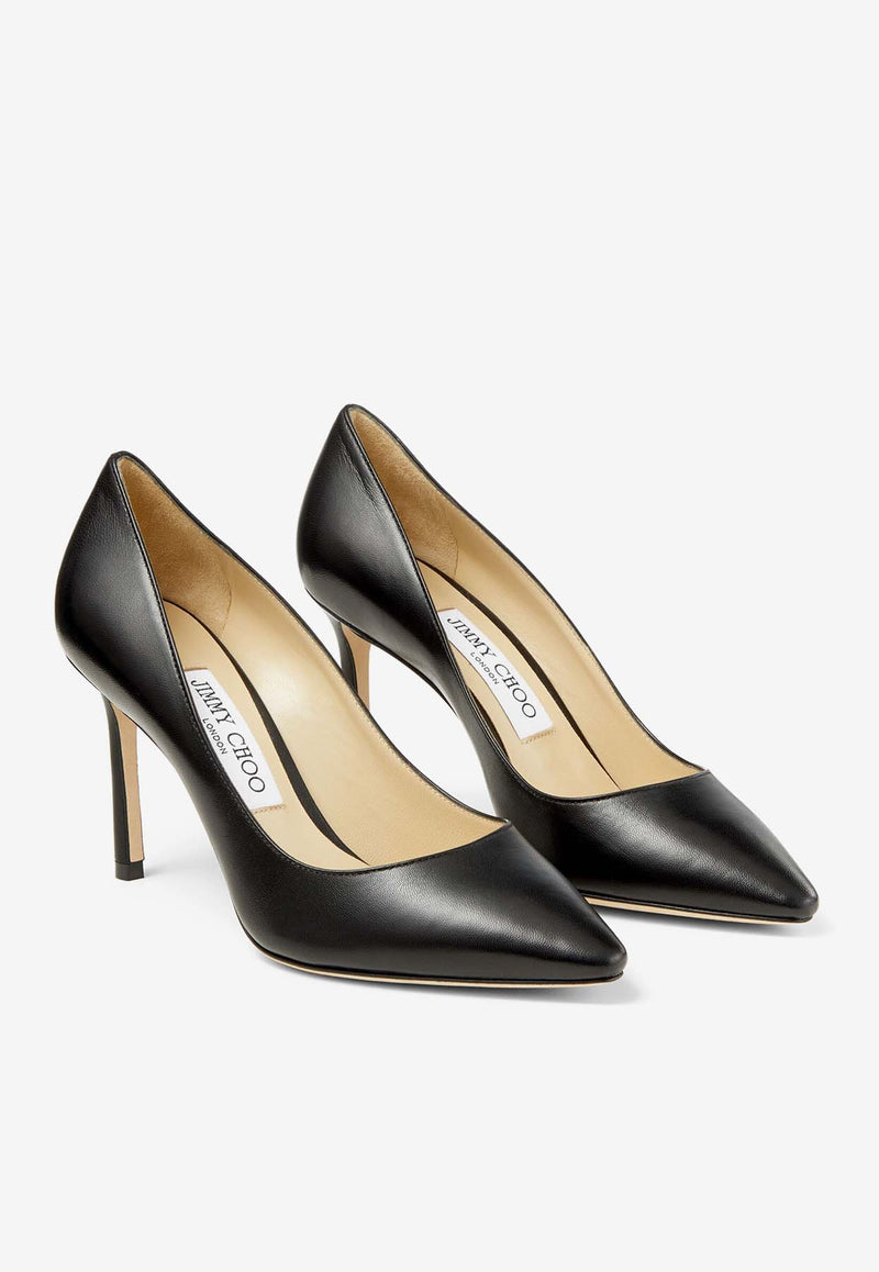 Romy 85 Leather Pumps Jimmy Choo ROMY 85 KID BLACK