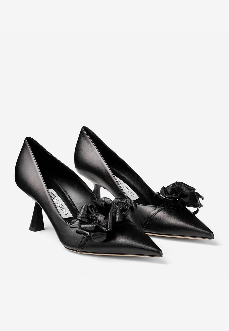 Rosalia Flowers 65 Nappa Leather Pumps Jimmy Choo ROSALIA/FLWRS 65 BGW BLACK