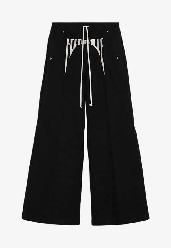 Rick Owens Porterville Logo Print Wide Pants Black RR02D6309TBEM7/P_RICKO-0908