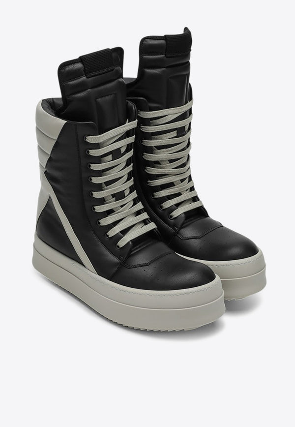 Rick Owens Mega Geobaskets High-Top Sneakers Black RR02D6855LCO/P_RICKO-988