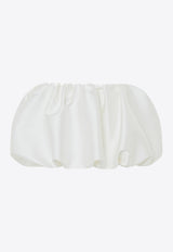 Rasario Voluminous Gathered Satin Mini Skirt White RS24F067SN002WHITE