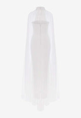 Rasario Crepe Corset Gown with Silk Chiffon Cape RS24S093G020WHITE