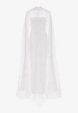 Rasario Crepe Corset Gown with Silk Chiffon Cape RS24S093G020WHITE