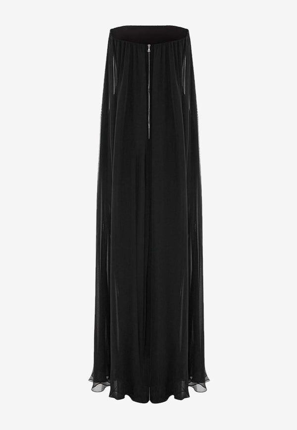 Rasario Crepe and Silk Chiffon Gown RS24S094G010BLACK