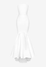 Rasario Strapless Maxi Dress in Satin RS24S099X020WHITE