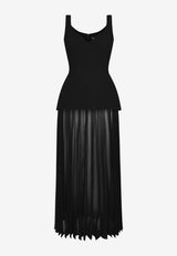 Dalood Pleated Tailored Gown Black RS2522BLACK