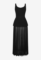 Dalood Pleated Tailored Gown Black RS2522BLACK