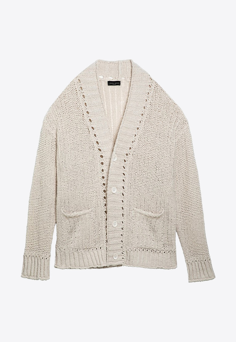 Roberto Collina Crochet Knit Cardigan White RT34010RT34/O_ROBER-02