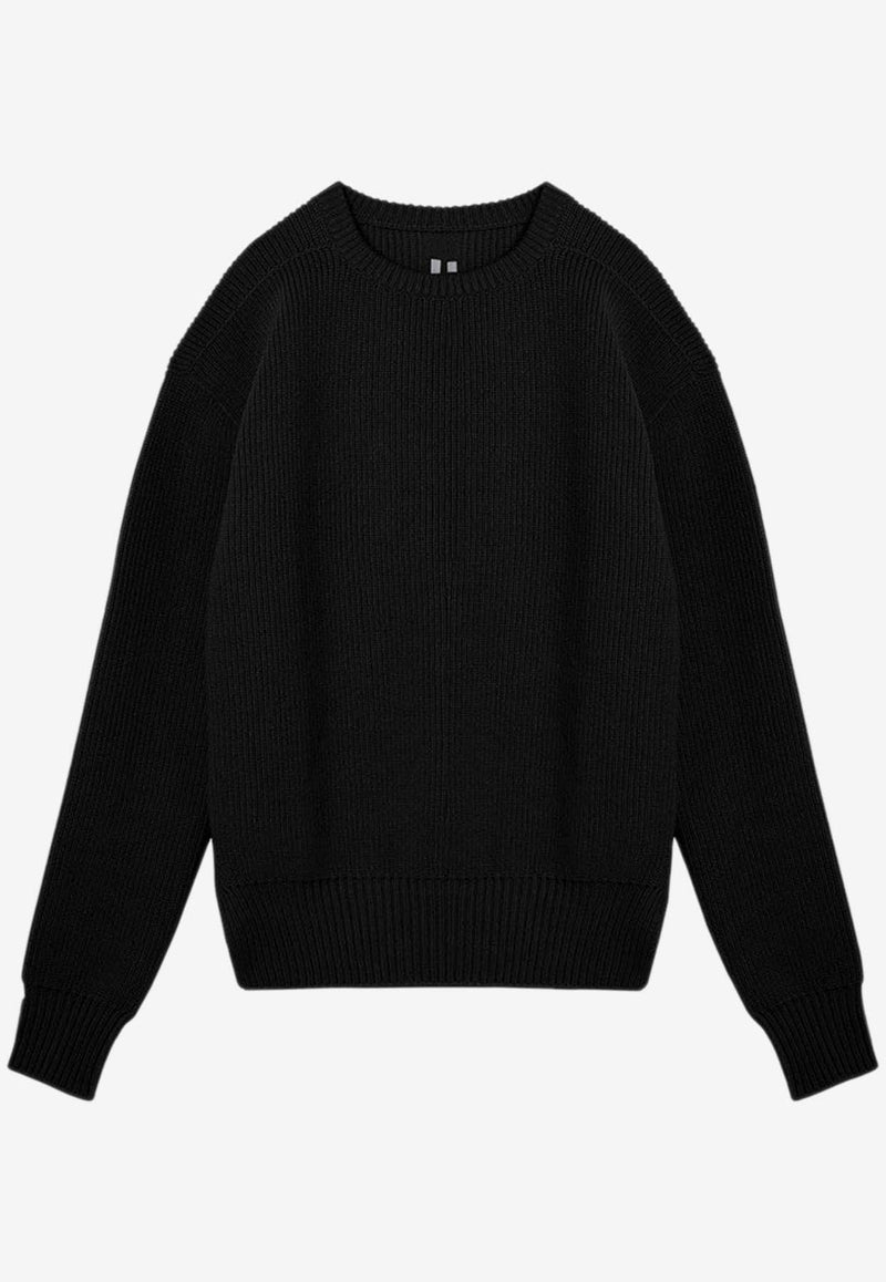 Rick Owens Fisherman Knitted Wool Sweater Black RU02D6649KWV/P_RICKO-09