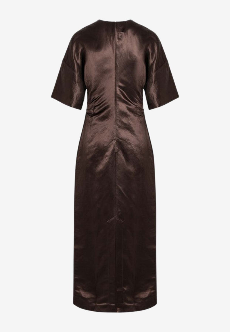 Loulou Studio Silk-Blend Maxi Dress Brown RUBYLI/Q_LOULO-DT