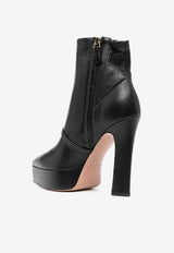 Malone Souliers Rue 125 Heel Ankled Leather Boots RUE 125-3 BLACK/BLACK