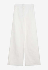 Max Mara Ruggero Wide-Leg Tailored Pants White RUGGEROCO/Q_MAXM-001