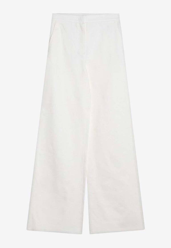 Max Mara Ruggero Wide-Leg Tailored Pants White RUGGEROCO/Q_MAXM-001