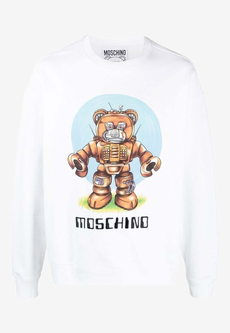 Moschino Graphic Print Sweatshirt RV172770281001 1001 White