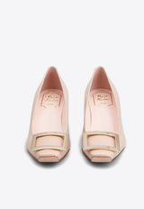 Roger Vivier Trompette 45 Metal Buckle Pumps in Patent Leather RVW44815280D1PC211 C211 Pink