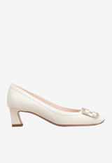 Roger Vivier Trompette 45 Calf Leather Pumps Off-white RVW44840940BSSC019 C019