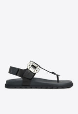 Slidy Viv
 Crystal-Buckle Thong Sandals RVW45838890BSSB999 B999